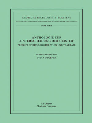 cover image of Anthologie zur ‚Unterscheidung der Geister'